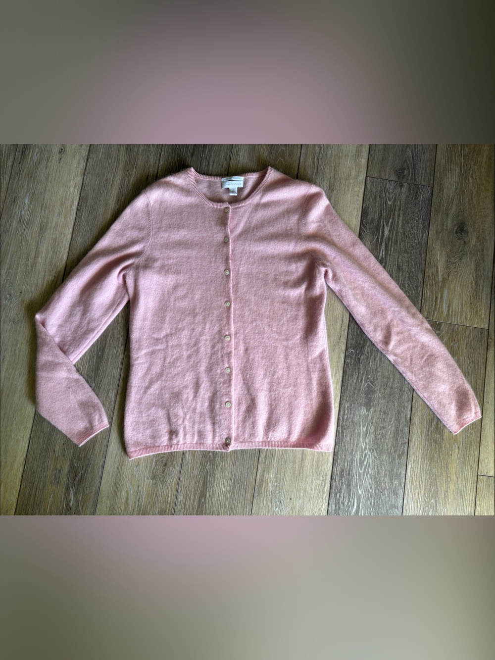 Charter Club Pink 100% Cashmere Button Cardigan